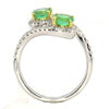 1.71CT DIAMOND & AAA EMERALD 18KT 2 TONE GOLD OVAL CRISS CROSS FLOWER LOVE RING