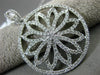 ESTATE LARGE 1.63CT DIAMOND 18KT WHITE GOLD 3D CIRCULAR FLOWER FLOATING PENDANT