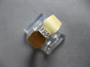 ESTATE .05CT DIAMOND 14KT 2 TONE GOLD 3D ROUND MATTE & SHINY FUN BAR RING #27965
