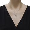 .38CT DIAMOND 18KT WHITE GOLD 3D ROUND INFINITY LOVE KNOT HEART FLOATING PENDANT