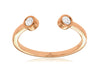 ESTATE .10CT DIAMOND 14KT ROSE GOLD 3D CLASSIC ROUND BEZEL TWO STONE LOVE RING