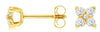 ESTATE .33CT DIAMOND 14KT YELLOW GOLD CLASSIC ROUND 5 STONE FLOWER STUD EARRINGS