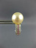 .85CT DIAMOND & AAA GOLDEN SOUTH SEA PEARL & SAPPHIRE 18K WHITE GOLD 3D EARRINGS