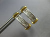 .50CT DIAMOND 14KT 2 TONE GOLD PRINCESS INVISIBLE HUGGIE OVAL HANGING EARRINGS