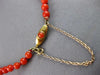 ANTIQUE LARGE & LONG AAA CORAL 14KT YELLOW GOLD GRADUATING LOVE NECKLACE #27556
