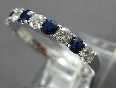 1.15CT DIAMOND & AAA SAPPHIRE 18KT WHITE GOLD 3D SEMI ETERNITY ANNIVERSARY RING