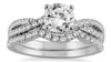 2.33CT DIAMOND 14K WHITE GOLD CLASSIC ROUND INFINITY ENGAGEMENT WEDDING RING SET