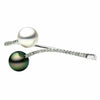 1.03CT DIAMOND WHITE & TAHITIAN SOUTH SEA PEARL 18K WHITE GOLD BANGLE BRACELET