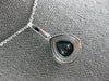 3.53CT DIAMOND & AAA SAPPHIRE 14KT WHITE GOLD PEAR SHAPE HALO TEAR DROP PENDANT