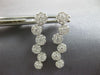 ESTATE 1.20CT DIAMOND 18KT WHITE GOLD MULTI FLOWER JOURNEY FUN HANGING EARRINGS