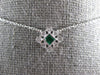 SMALL .18CT DIAMOND & AAA EMERALD 14KT WHITE GOLD PRINCESS SQUARE FUN NECKLACE