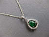 .91CT DIAMOND & AAA EMERALD 18KT WHITE GOLD PEAR SHAPE & ROUND FLOATING PENDANT