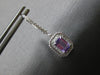 1.87CT DIAMOND & AAA AMETHYST 14KT WHITE GOLD 3D HALO LEVERBACK HANGING EARRINGS