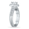 1.33CT DIAMOND 14KT WHITE GOLD 3D SQUARE ENGAGEMENT WEDDING ANNIVERSARY RING SET