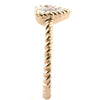 ESTATE .11CT WHITE & PINK DIAMOND 18KT ROSE GOLD HEART SHAPE PAVE ROPE FUN RING