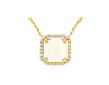 1.54CT DIAMOND & AAA OPAL 14K YELLOW GOLD 3D CUSHION & ROUND SQUARE HALO PENDANT