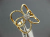 ESTATE LARGE .60CT DIAMOND 18KT WHITE & ROSE GOLD 3D FLOWER LOVE KNOT FUN RING