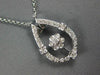 .36CT DIAMOND 18KT WHITE GOLD FLOWER TEAR DROP INTERCHANGEABLE PENDANT NECKLACE