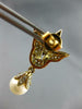 .36CT DIAMOND & AAA SOUTH SEA PEARL14KT 2 TONE GOLD MULTI LEAF HANGING EARRINGS