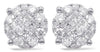 .72CT DIAMOND 14KT WHITE GOLD ROUND & PRINCESS INVISIBLE CIRCULAR STUD EARRINGS