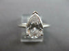 LARGE 3.50CT CUBIC ZIRCONIA 14KT WHITE GOLD PEAR SHAPE SOLITAIRE ENGAGEMENT RING