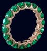 ESTATE 4.25CT AAA EMERALD 14KT ROSE GOLD 3D SHARED PRONG ETERNITY LOVE FUN RING