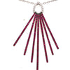 2.49CT DIAMOND & AAA RUBY 18KT WHITE GOLD 3D BAR SEMI SUNBURST FLOATING PENDANT