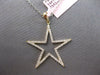 ESTATE .36CT DIAMOND 14KT YELLOW GOLD 3D CLASSIC OPEN STAR LOVE FLOATING PENDANT