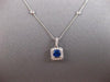 1CT DIAMOND & AAA SAPPHIRE 18KT WHITE GOLD ROUND BY THE YARD SQUARE LOVE PENDANT