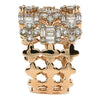 LARGE 2.25CT DIAMOND 18KT ROSE GOLD 3D ROUND & BAGUETTE FLOWER ANNIVERSARY RING