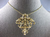 ANTIQUE EXTRA LARGE 1.80CT OLD MINE DIAMOND 14K YELLOW GOLD BROOCH PENDANT 27830