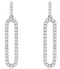 .50CT DIAMOND 14KT WHITE GOLD 3D ROUND & BAGUETTE OPEN OVAL FUN HANGING EARRINGS