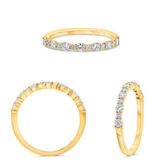 .42CT DIAMOND 14KT YELLOW GOLD ROUND SEMI ETERNITY SHARED PRONG ANNIVERSARY RING