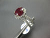 ESTATE LARGE 6.87CT DIAMOND & AAA RUBY 18K WHITE GOLD ROUND HALO ENGAGEMENT RING