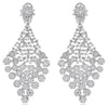 EXTRA LARGE 9.98CT DIAMOND 18KT WHITE GOLD MULTI FLOWER CLIP ON HANGING EARRINGS