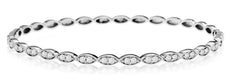 .75CT DIAMOND 14KT WHITE GOLD 3D CLASSIC ROUND MULTI LEAF CUFF BANGLE BRACELET