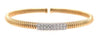 ESTATE .36CT DIAMOND 18K 2 TONE GOLD RECTANGULAR PAVE SNAKE CUFF BANGLE BRACELET