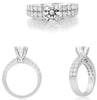 1.04CT DIAMOND 14KT WHITE GOLD ROUND 4 PRONG 2 ROW SEMI ETERNITY ENGAGEMENT RING