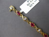 2.66CT DIAMOND & AAA RUBY 14KT YELLOW GOLD ROUND & OVAL XO LOVE TENNIS BRACELET