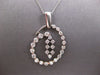 ESTATE LARGE .42CT DIAMOND 18KT WHITE GOLD 3D OVAL SWIRL FUN FLOATING PENDANT