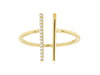 ESTATE .05CT DIAMOND 14KT YELLOW GOLD CLASSIC DOUBLE BAR FUN LOVE RING