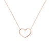 ESTATE 14KT ROSE GOLD 3D SOLID CLASSIC OPEN HEART LOVE NECKLACE