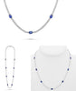 6.50CT DIAMOND & AAA SAPPHIRE 14KT WHITE GOLD OVAL & ROUND BY THE YARD NECKLACE