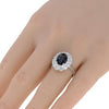 LARGE 5.14CT DIAMOND & AAA SAPPHIRE 18KT WHITE GOLD 3D OVAL HALO ENGAGEMENT RING