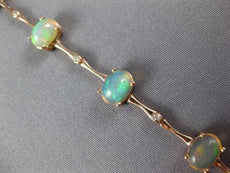 5.12CT DIAMOND & AAA OPAL 14KT ROSE GOLD OVAL & ROUND BAMBOO TENNIS BRACELET