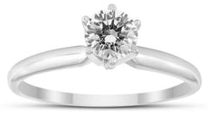 .40CT DIAMOND 14KT WHITE GOLD 3D CLASSIC ROUND SOLITAIRE 6 PRONG ENGAGEMENT RING