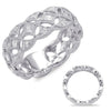 WIDE .43CT DIAMOND 14KT WHITE GOLD ROUND PRINCESS OPEN FILIGREE ANNIVERSARY RING