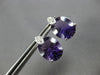 9.05CT DIAMOND & AAA AMETHYST 14KT WHITE GOLD OVAL & ROUND LEAF STUD EARRINGS