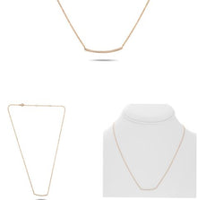 ESTATE .08CT DIAMOND 14KT ROSE GOLD ROUND HAPPY FACE BAR ADJUSTABLE FUN NECKLACE