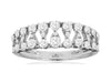 .75CT DIAMOND 14KT WHITE GOLD ROUND SEMI ETERNITY PEAR SHAPE ANNIVERSARY RING